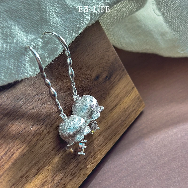 合金锆石耳饰 铃兰花小清新国古风耳钩长款复古民族小众汉服简约