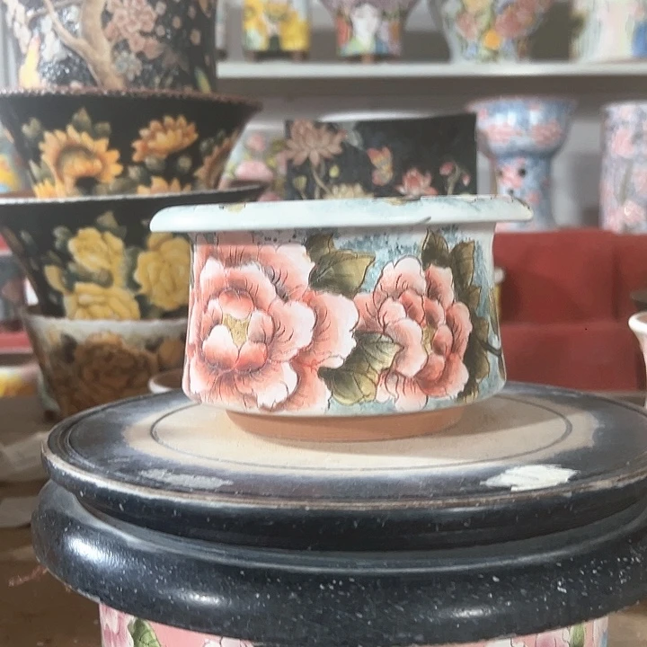 景德镇手绘花盆 满38包邮