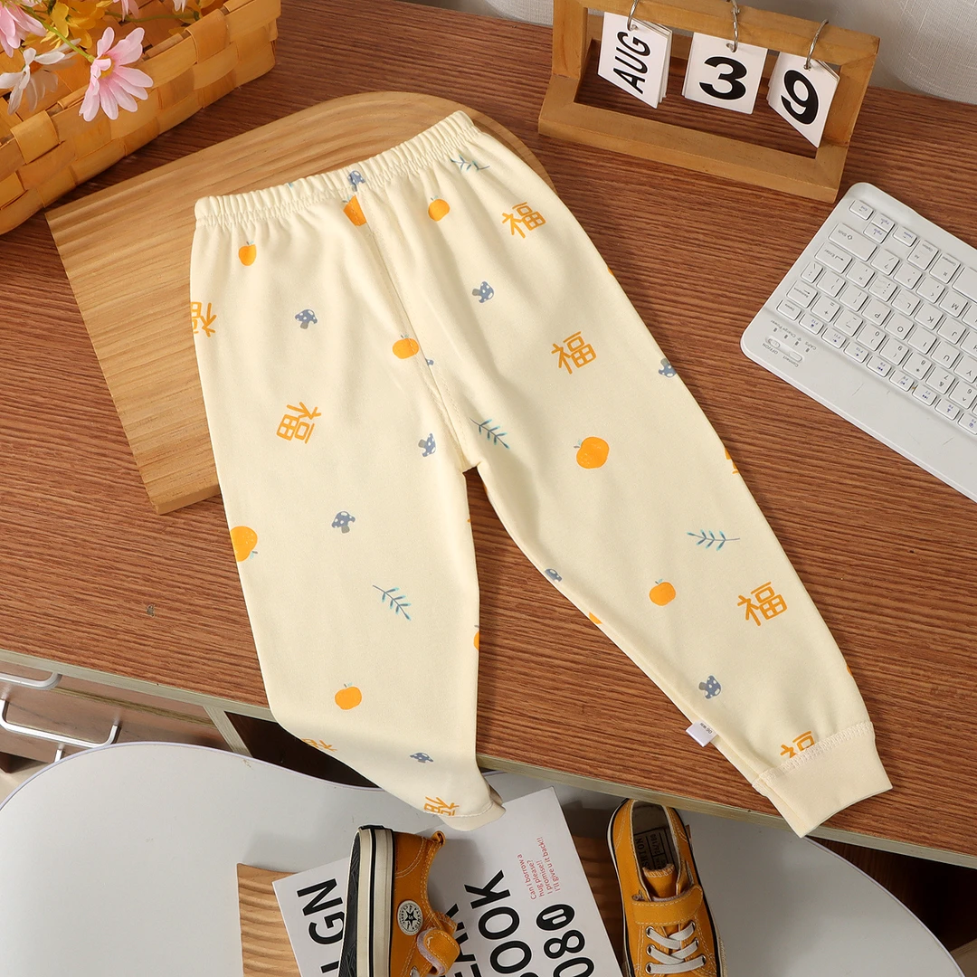 儿童纯棉秋裤打底裤睡裤家居裤休闲裤线裤男女小孩宝宝a类春秋款