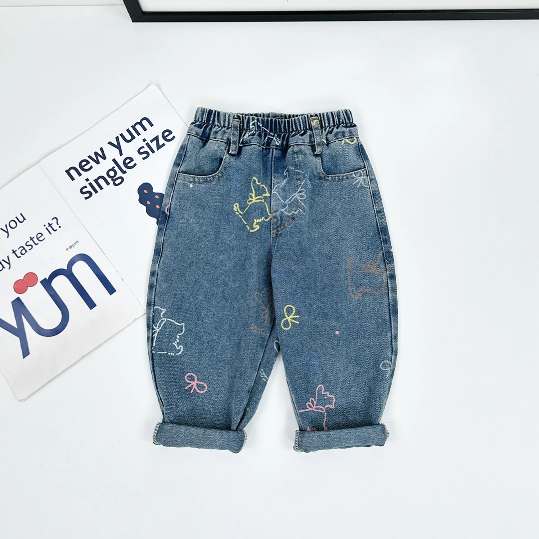 男童裤子春秋款儿童牛仔裤2025新款春装 BQ25151X-2 悠悠童话童装