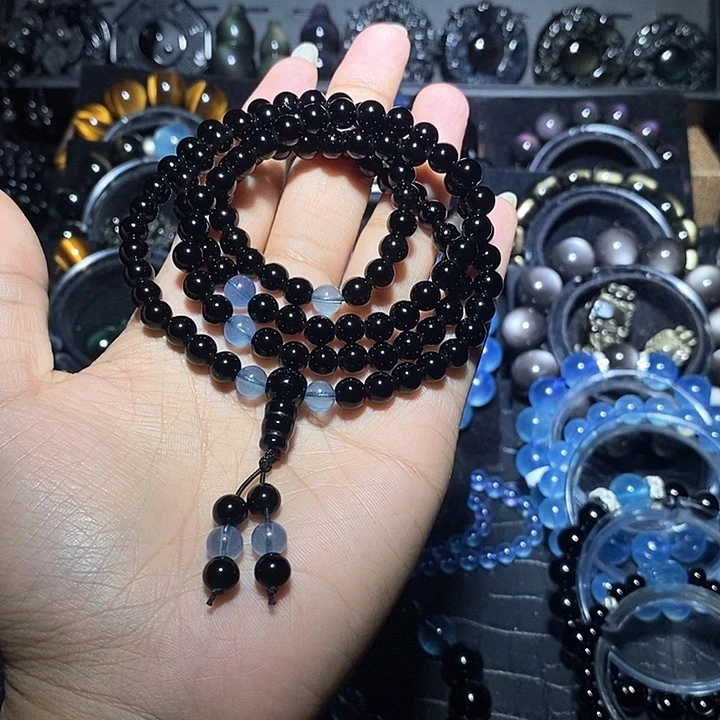 黑曜岩未镶嵌颈饰末*柒