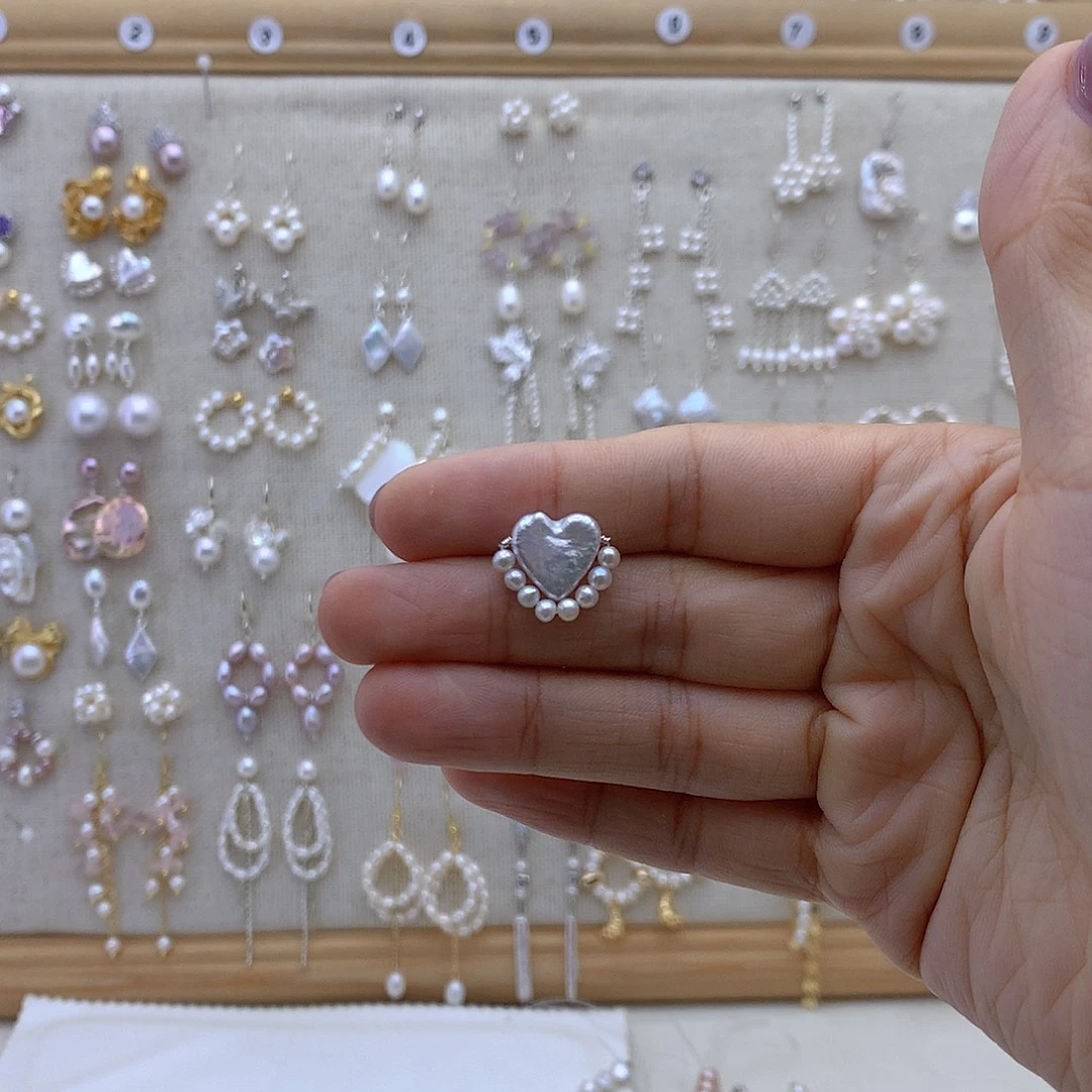 吊坠(不含链)银S925镶嵌淡水珍珠