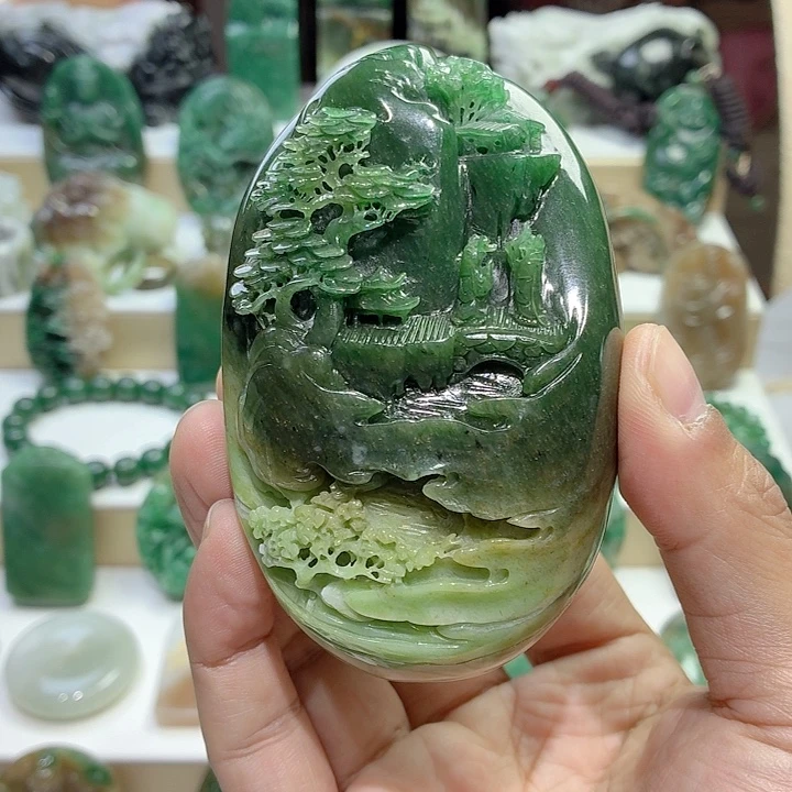 独山玉未镶嵌手把件