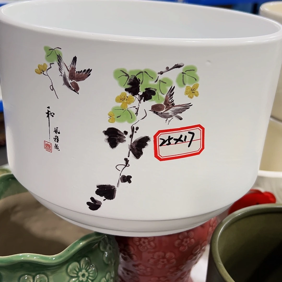 外贸尾单陶瓷花盆凑10米包邮