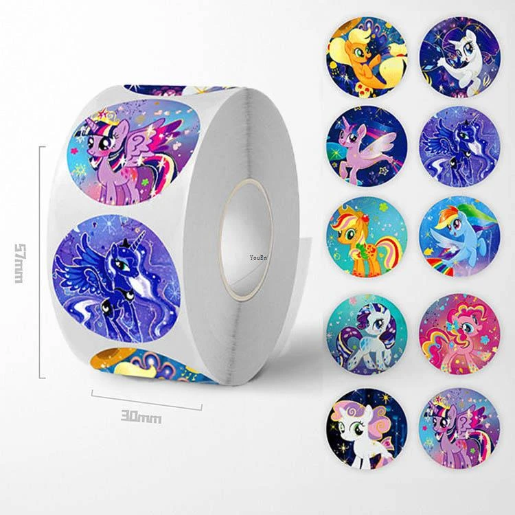 宝莉卷贴小马卡通动画可爱周边玩具ins奖励贴新款紫悦碧琪卷女孩