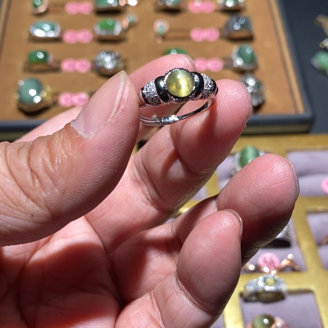 和田玉（碧玉）戒指未镶嵌@**翁