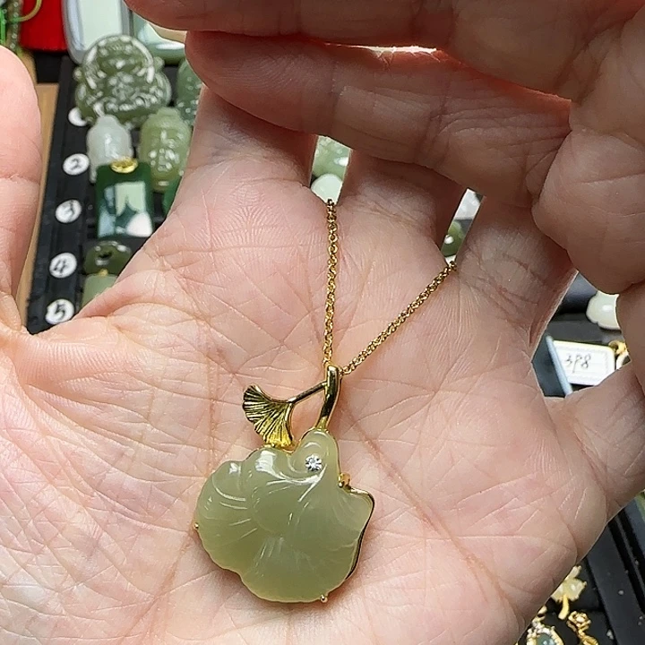 颈饰银S925镶嵌和田玉