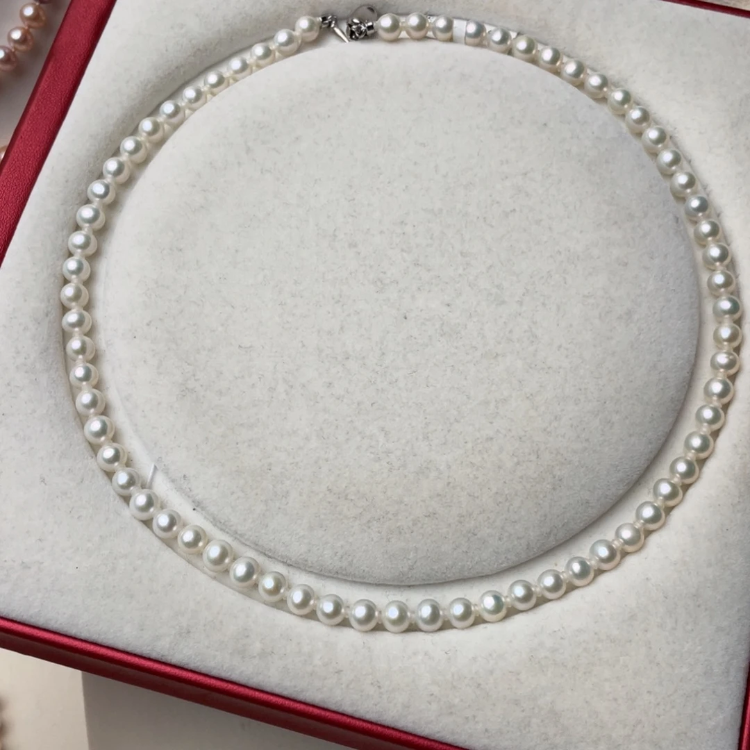 银S925镶嵌颈饰淡水珍珠6-6.5mm