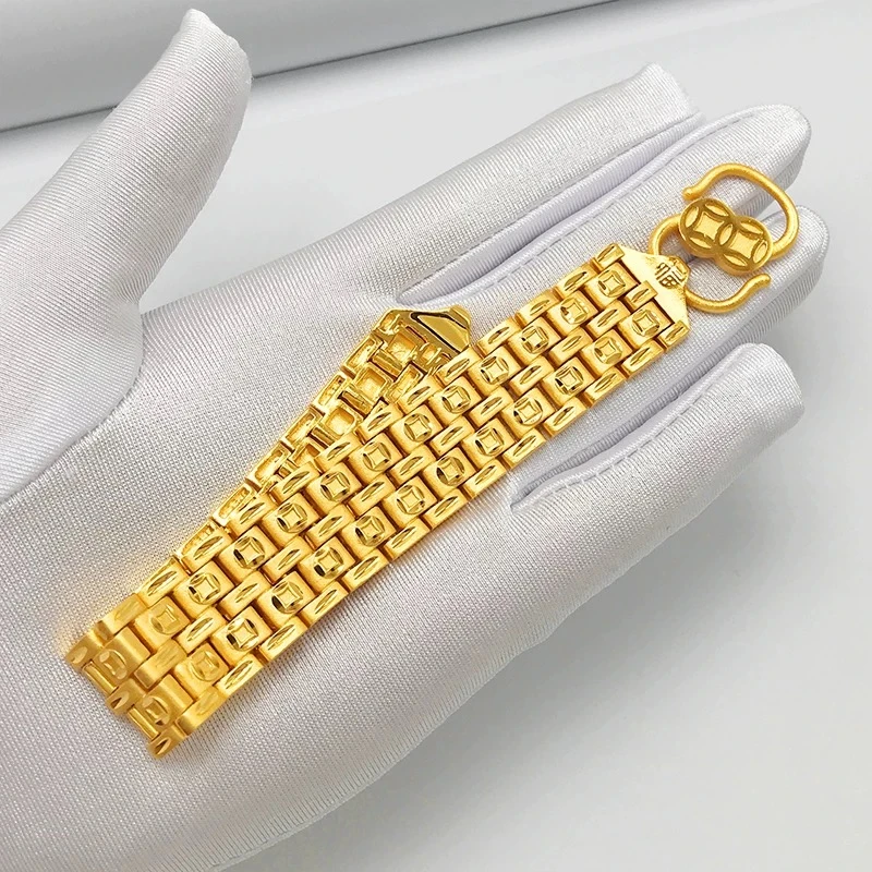 合金手链 合金手链钱币手链男士气质潮流金色