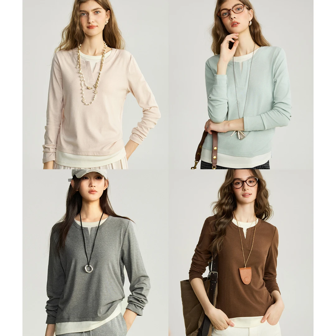 NAGUAGU/南瓜谷【亨利剪刀T】兰精天丝澳毛女装T恤FX3TX0860-A