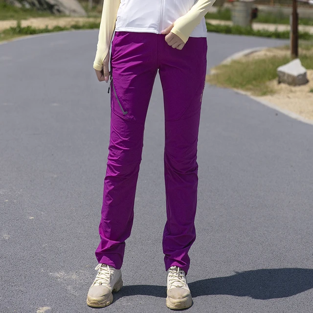 瘦弹力干裤款透气女冲锋显徒步超轻薄夏季户外快干修身长裤速登山