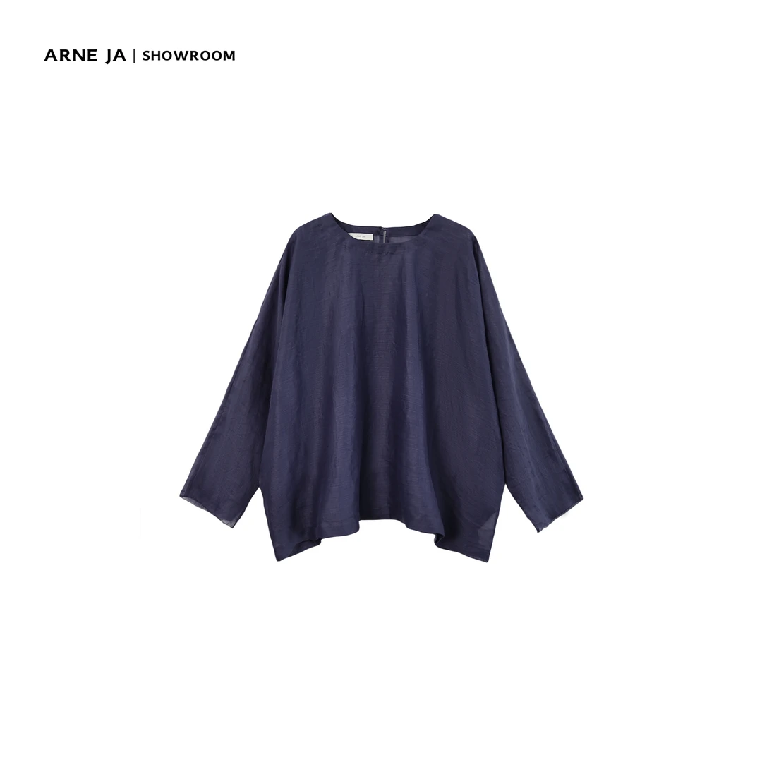 ARNE JA｜“返璞美学”手工敲边定染色旅居防晒苎麻罩衫A865