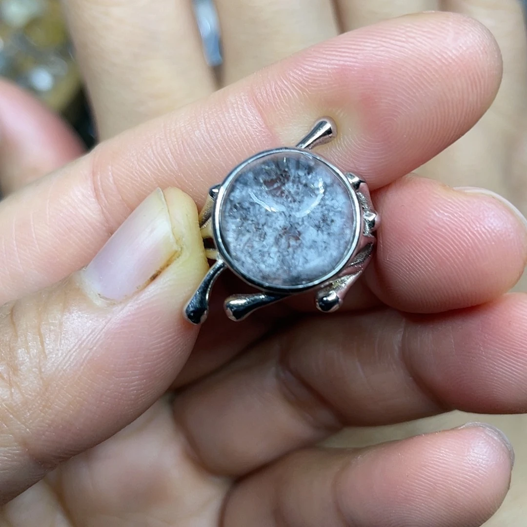 【闪购商品】银S925镶嵌珠宝半成品水晶戒指