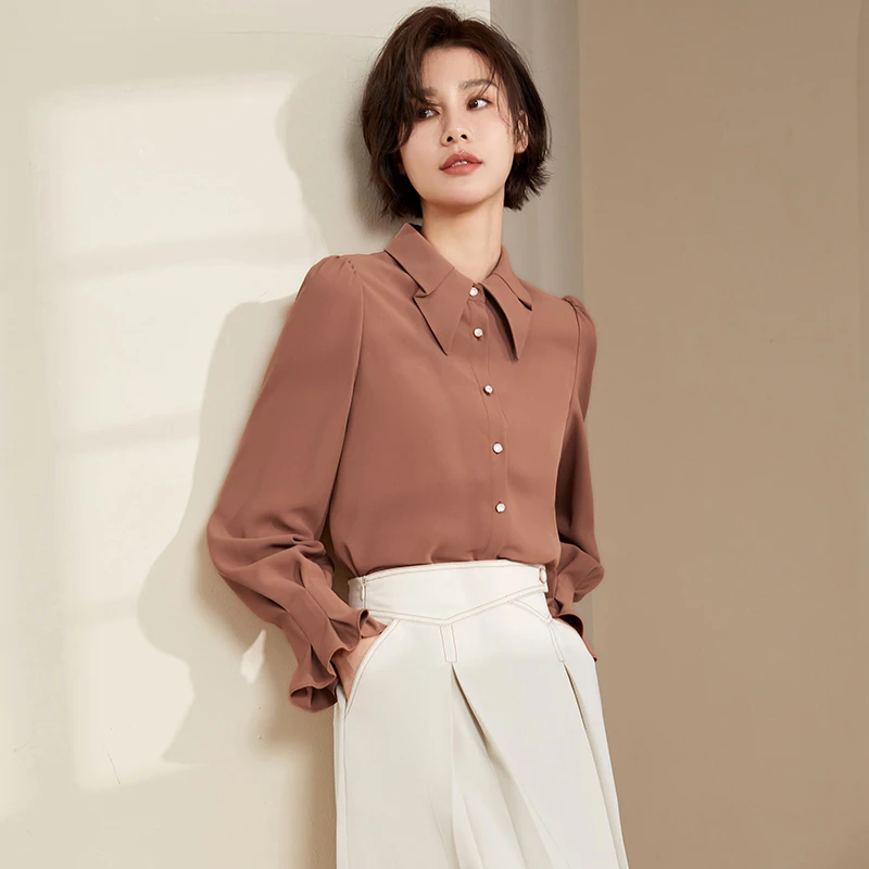 【晓英专属】8391270衬衣长袖时尚休闲百搭女士小众设计感曼贝衬衫
