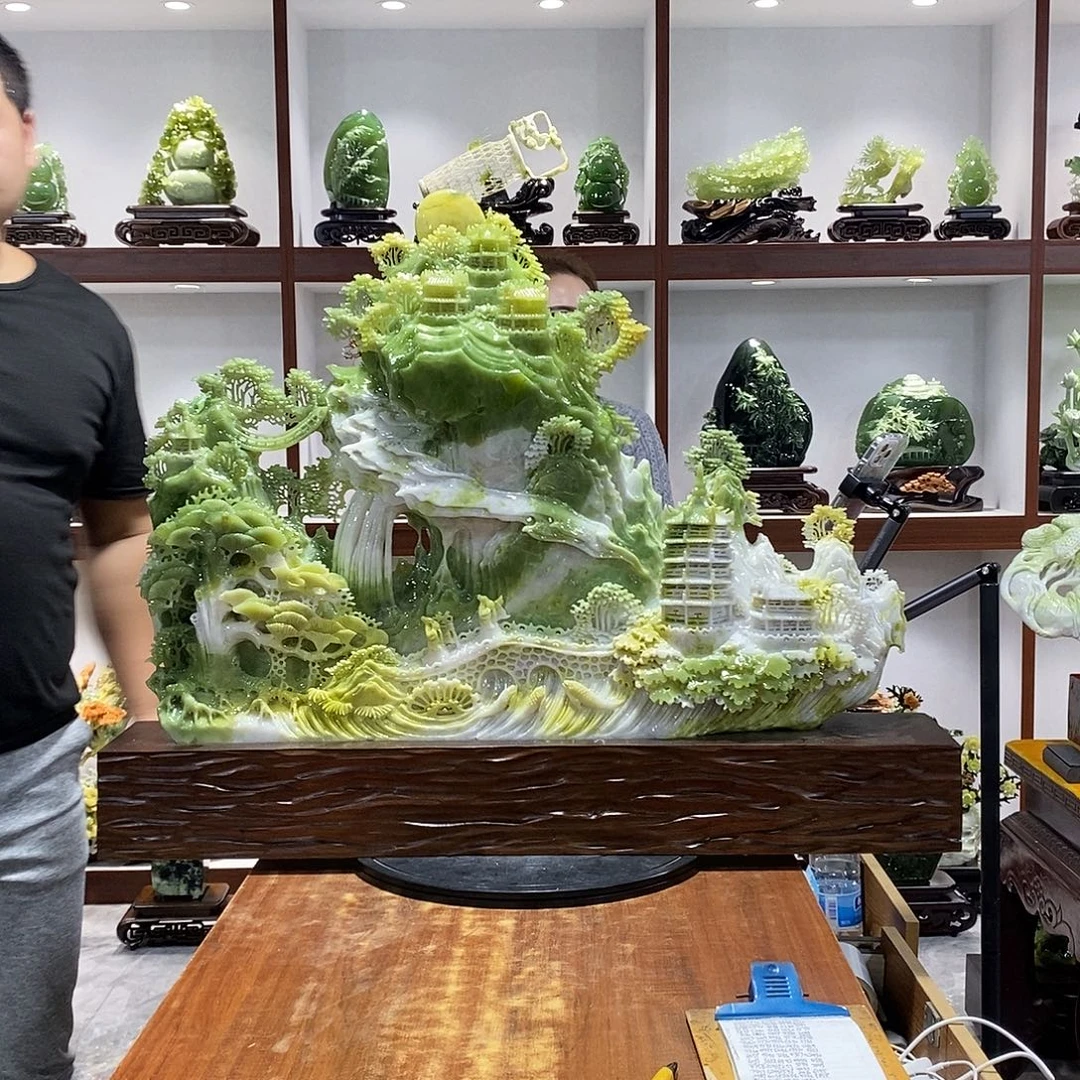 用***s玉山水摆件 玄关摆件