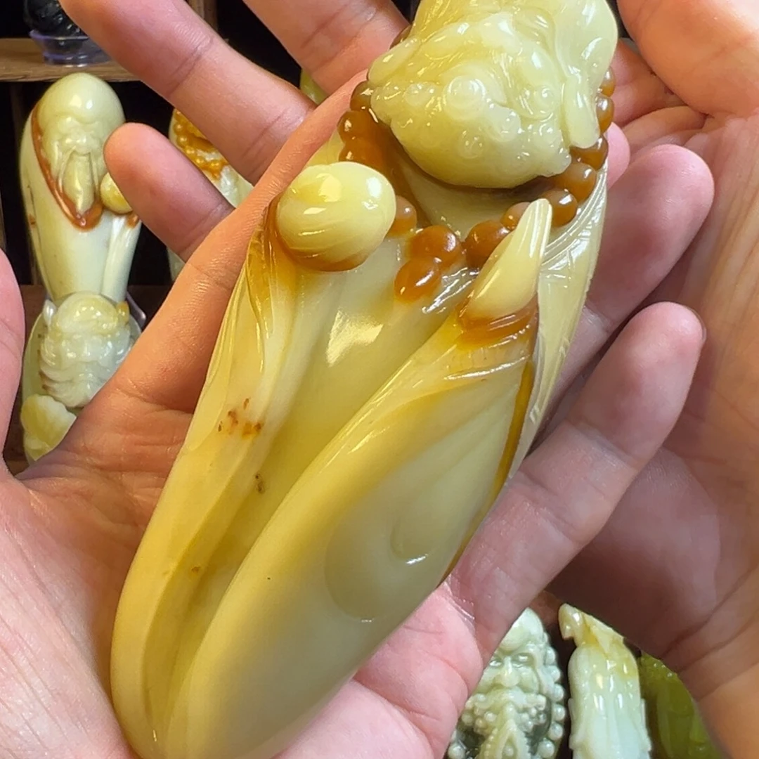 未镶嵌岫玉手把件天然岫玉