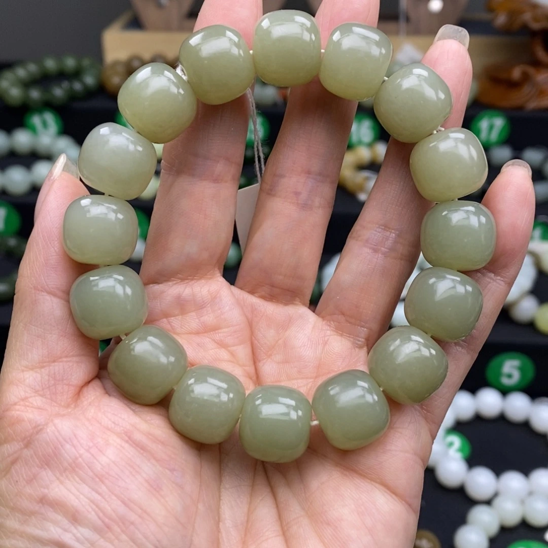 和田玉手链未镶嵌14mm