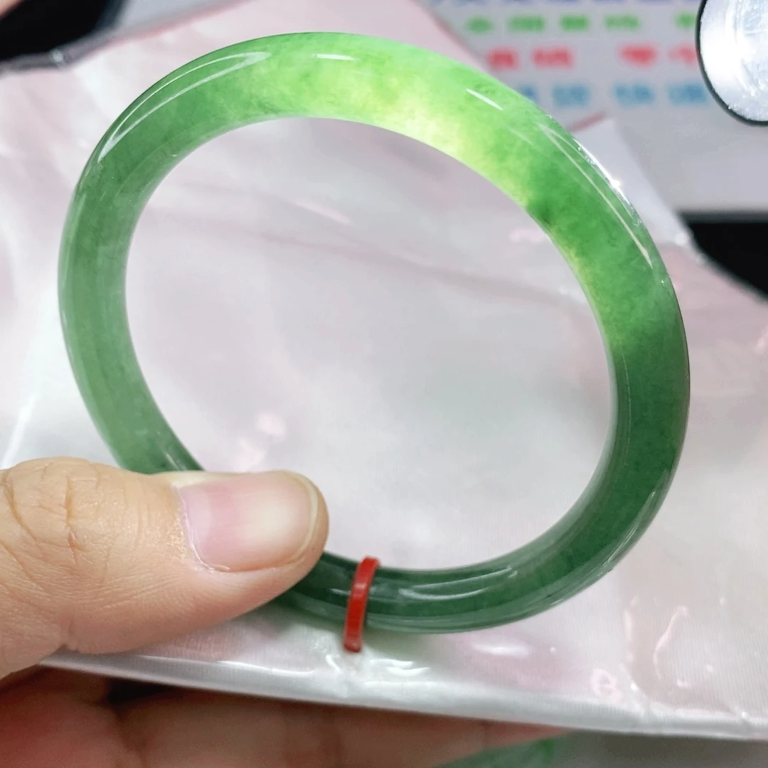 未镶嵌手镯翡翠53.6圈口圆条