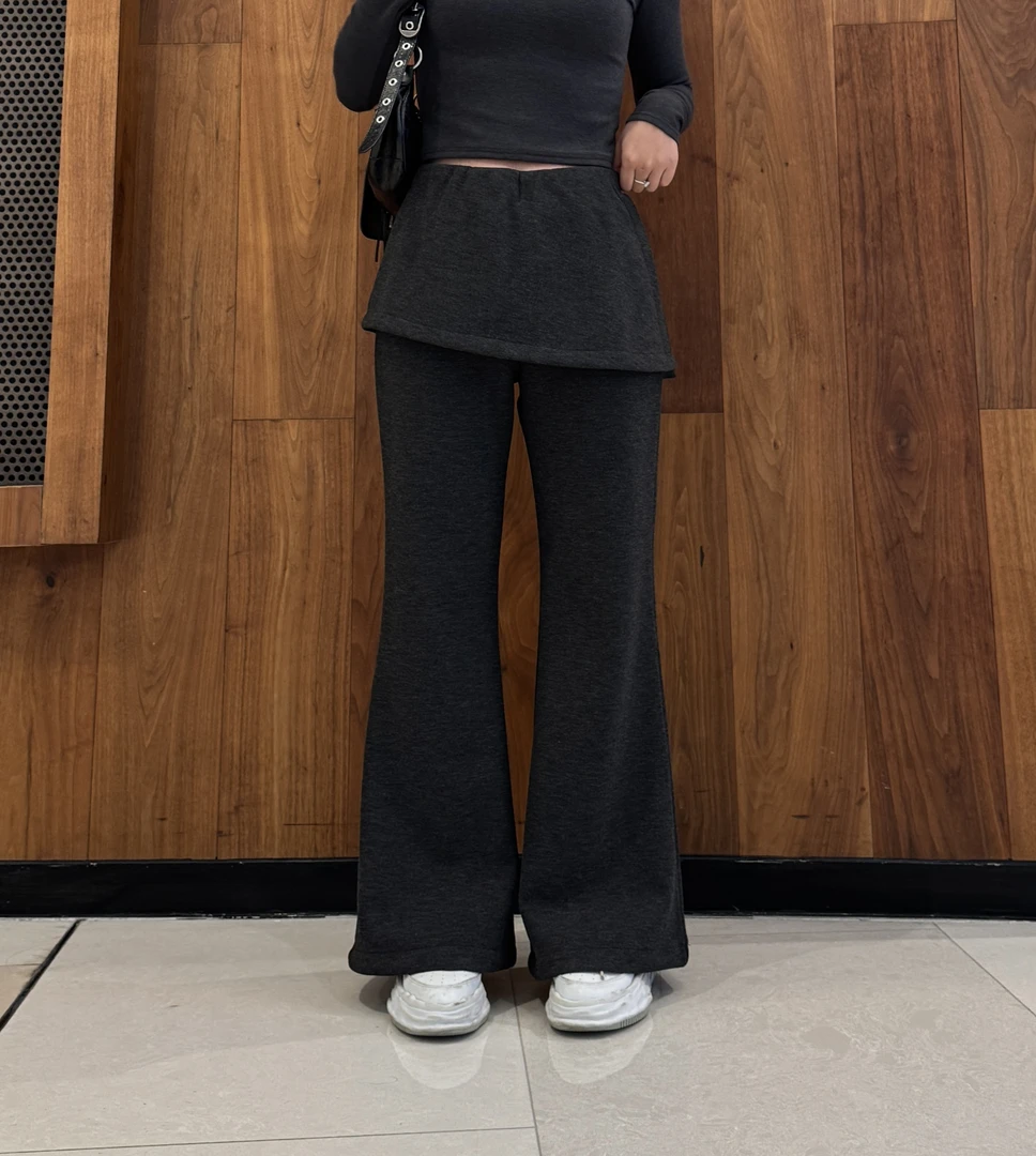 韩国东大门同款加绒2025显瘦女款设计屁帘喇叭裤新款裤子阔腿裤