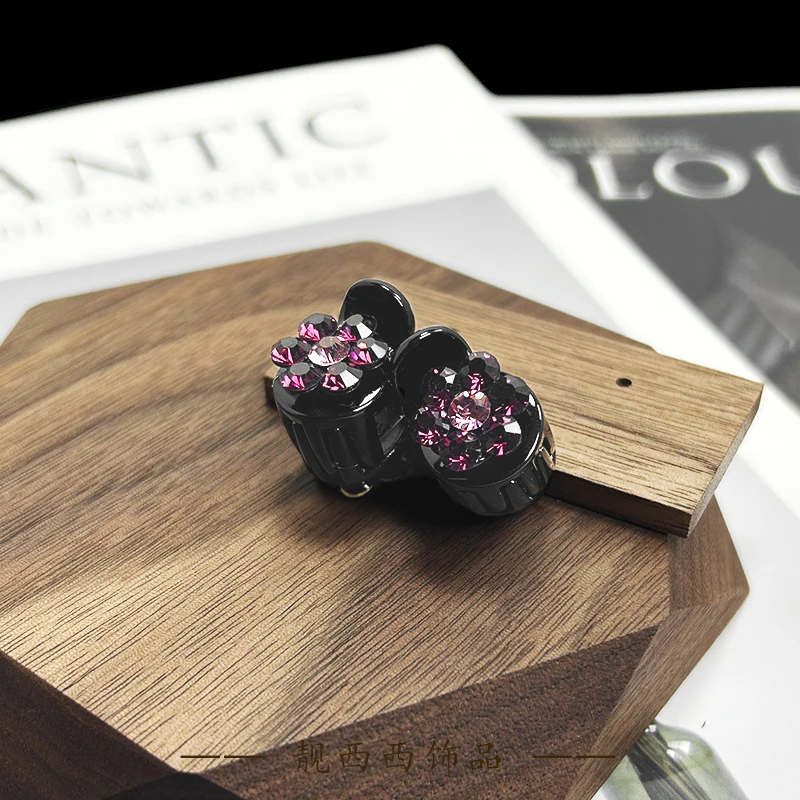 【LXX靓西西】055 刘海抓夹1.5厘米紫色太阳花迷你小抓夹