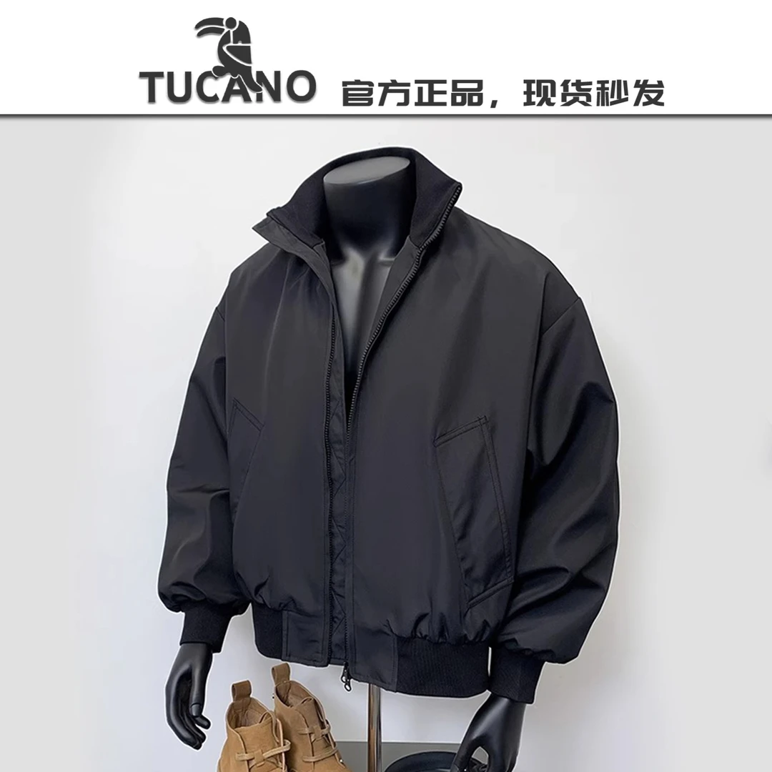 啄木鸟【官方】春季新款美式复古飞行员立领夹克男宽松休闲防风外套