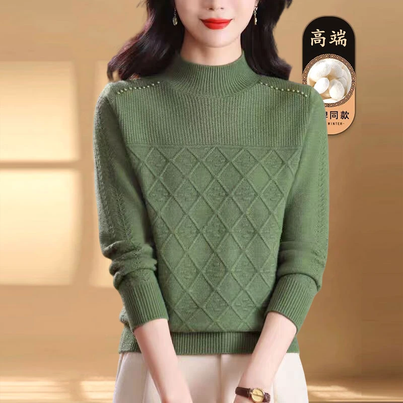 2025年秋冬季新款简约百搭设计感高级半高领纯色毛衣内搭叠穿上衣