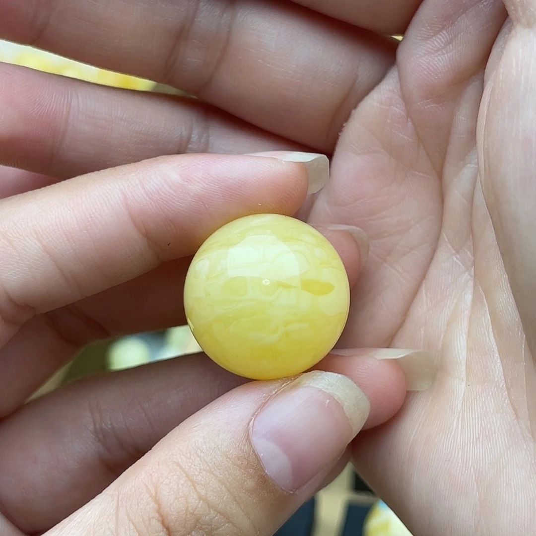 裸石琥珀未镶嵌S*Y蜜蜡圆珠梦微瑕