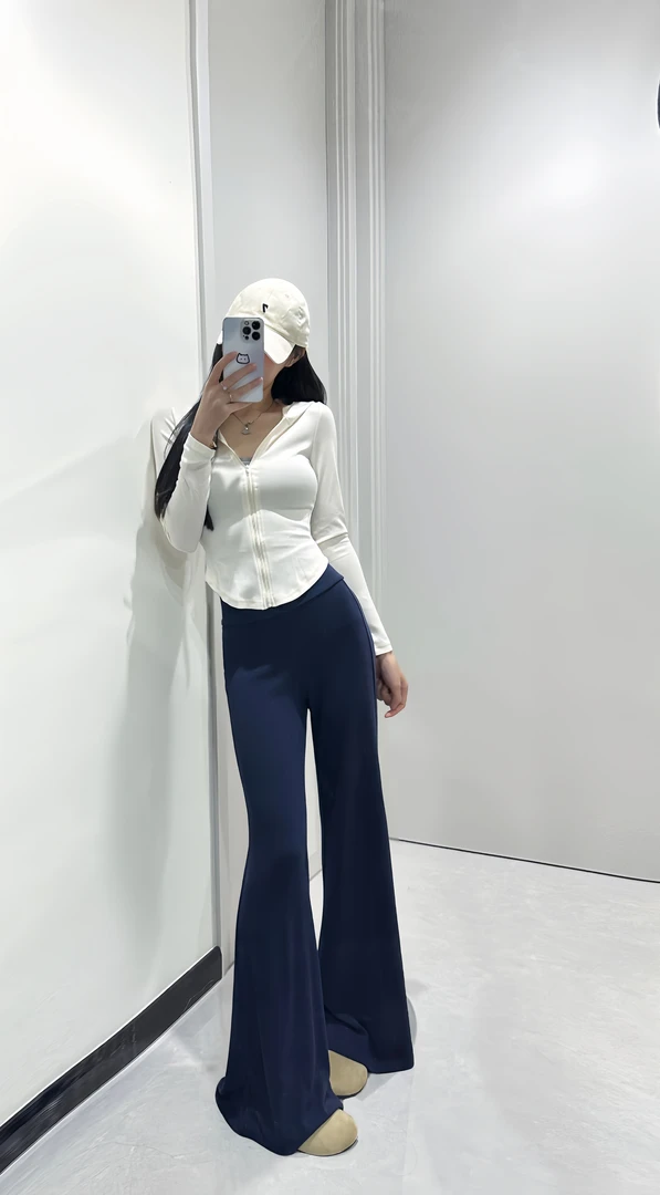春秋款休闲裤女微喇垂垂裤拖地裤纯欲直筒瑜伽运动健身长裤