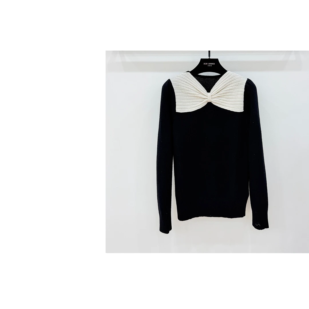 JIAYE CHAN新款圣诞氛围感蝴蝶结针织毛衣