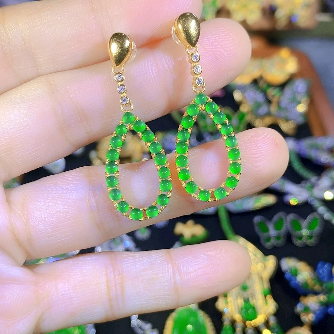 吊坠(不含链)银S925镶嵌翡翠