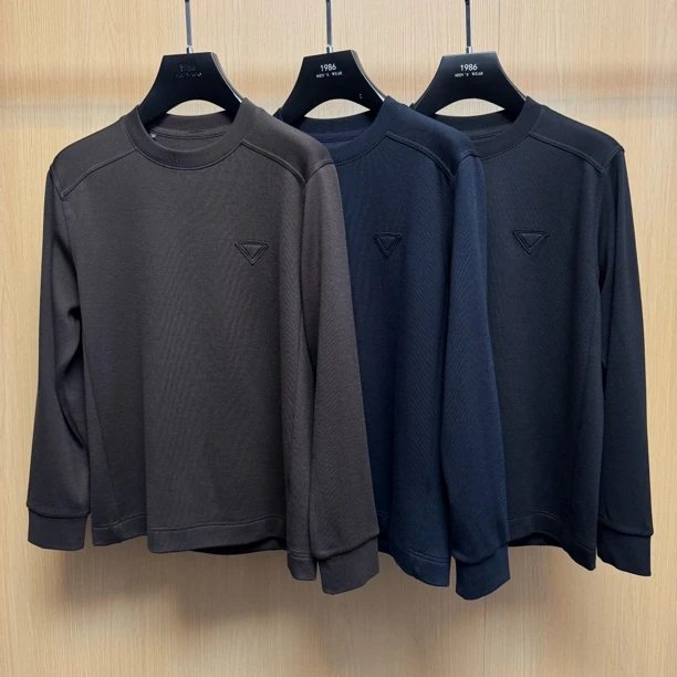 【羊毛混纺卫衣】67161男士休闲时尚纯色卫衣长袖