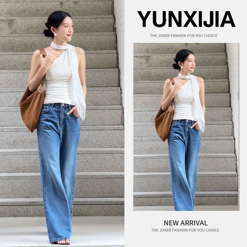 2025夏季新款时尚纯欲风设计感修身无袖背心上衣裤子两件套