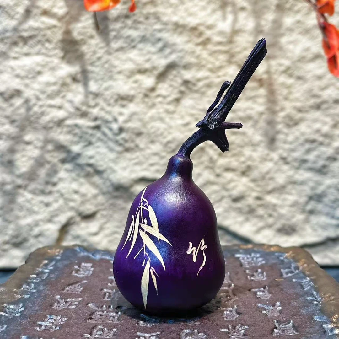 非遗大漆手工雕刻天然葫芦文玩福禄摆件天然