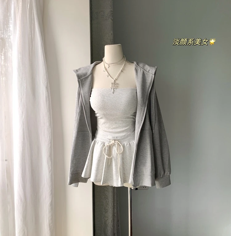 【开学日记】Mai Mai◆INS风极简风时尚套装百搭抽绳夏季上衣小众