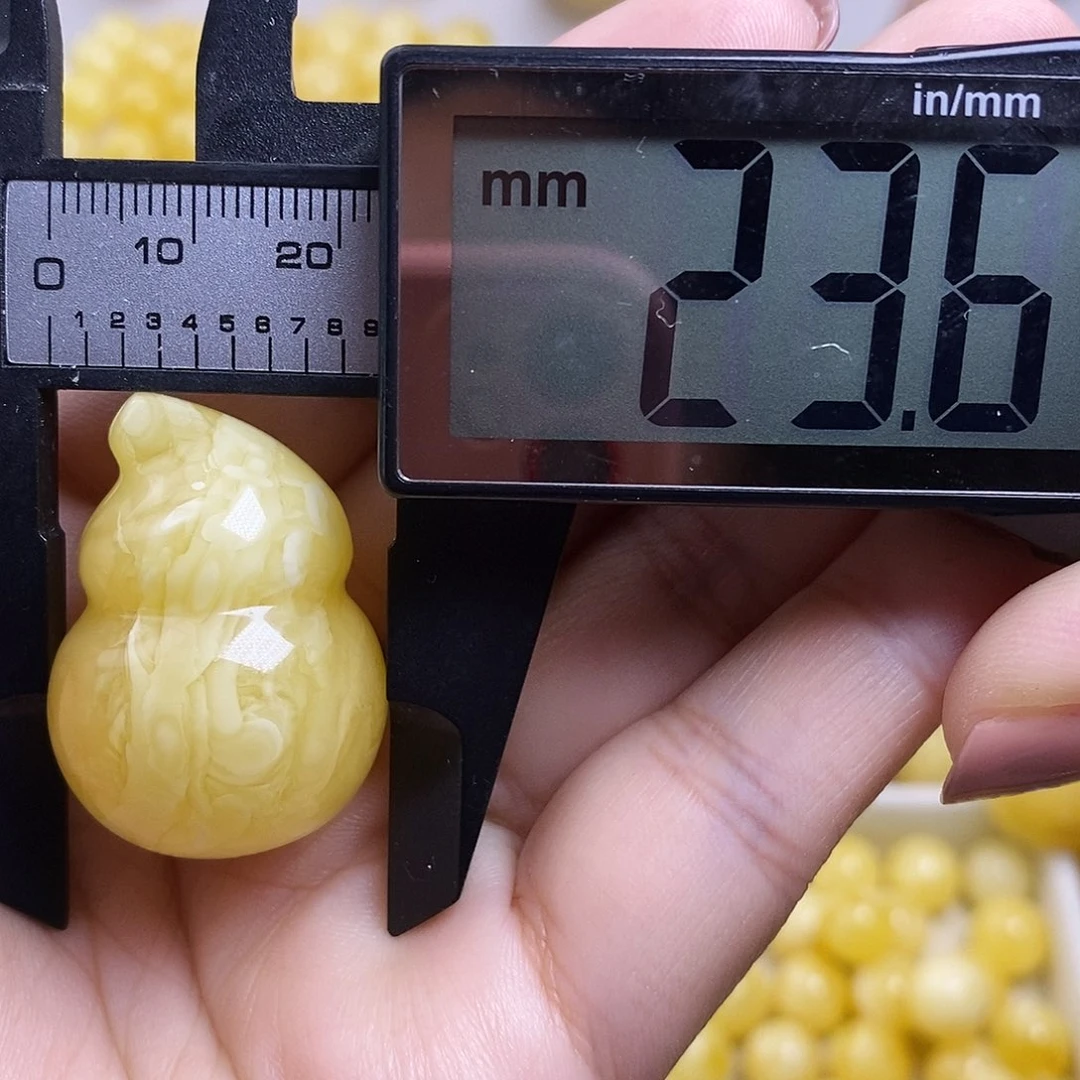 裸石琥珀未镶嵌蜜蜡葫芦
