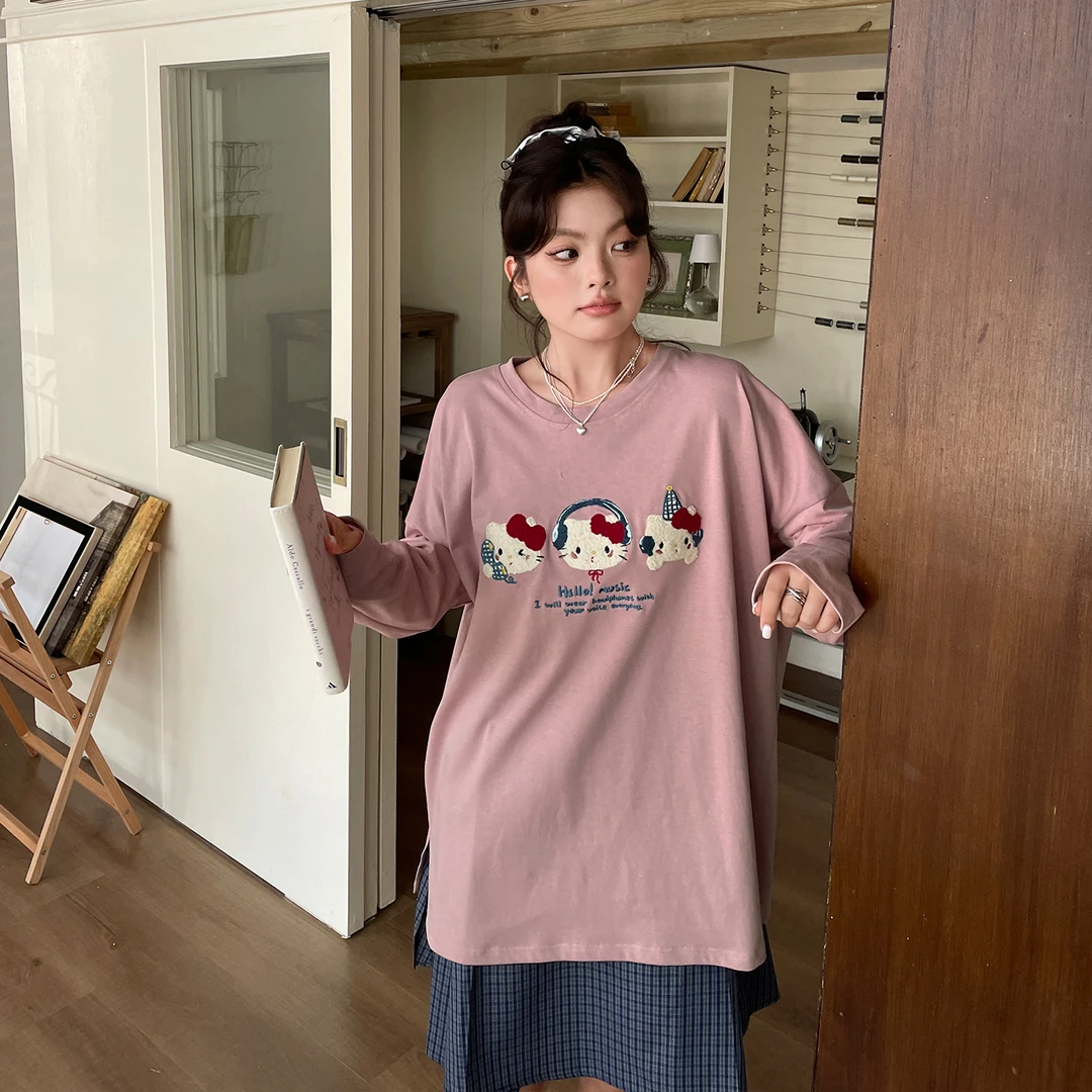 早秋2025新款大码韩系chic别致上衣女胖mm显瘦独特超好看长袖t恤