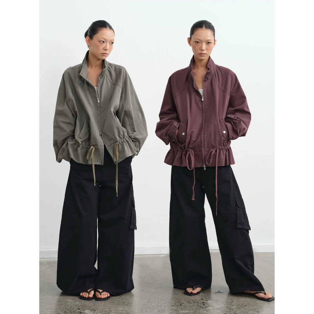 LINY LIBERTY 25AW 复古工装风落肩宽松短款夹克外套W16259058