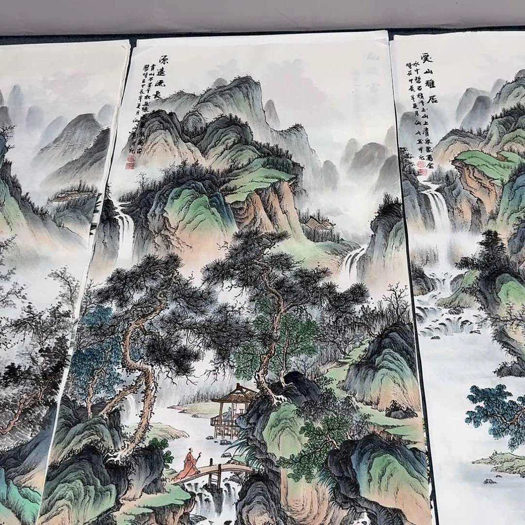 兴***哥国画四尺尺寸70X140纯手绘作品