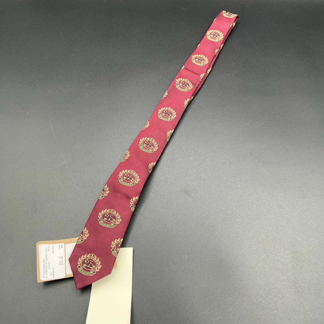 全新未使用 BURBERRY/博柏利 （jp）216 酒红色老花战马领带