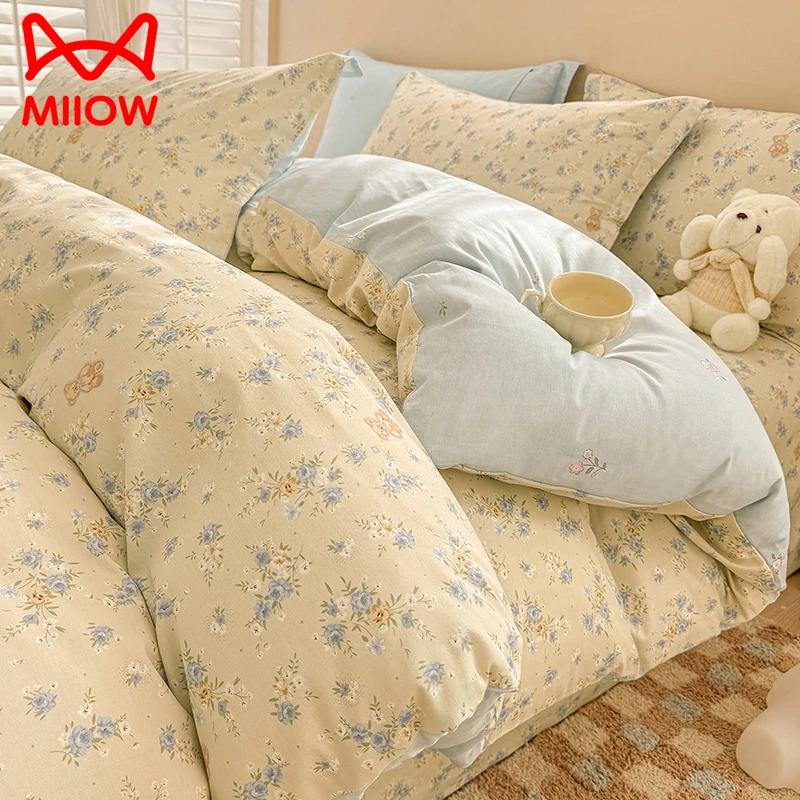 猫人ins加厚纯棉被套单件150x200x230被罩全棉单人宿舍被单四件套