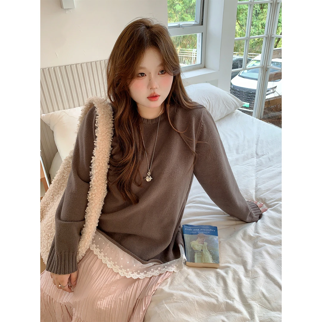 119徐达布【冬日序曲】圆领毛衣慵懒风宽松秋冬时髦上衣M27213C44