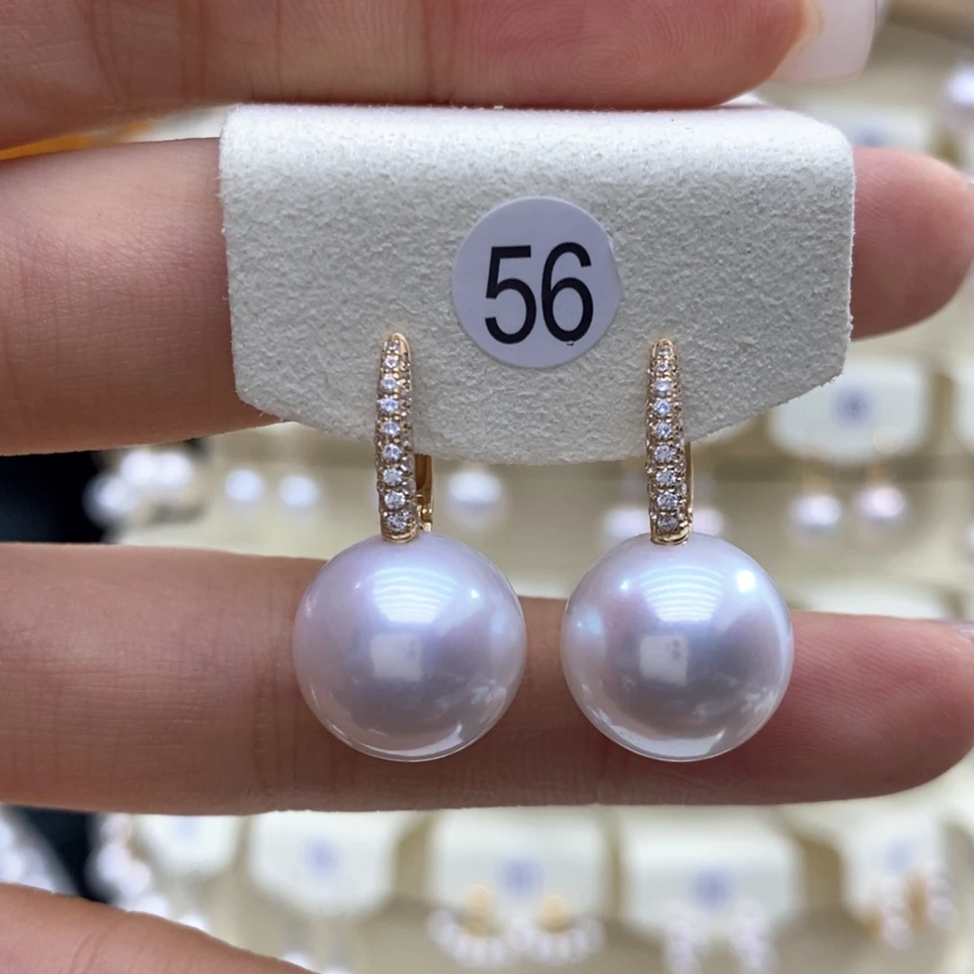 淡水珍珠耳饰18K金镶嵌