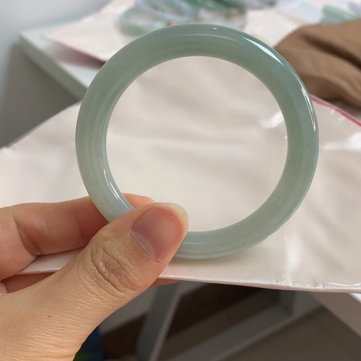 翡翠未镶嵌手镯冰圆条54.7