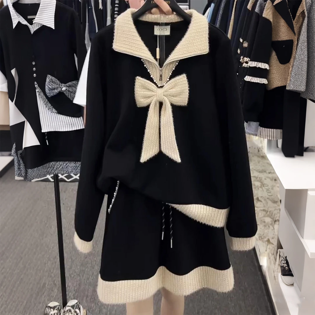超好看蝴蝶结翻领卫衣女2025秋冬季新款今年流行高级漂亮宽松上衣