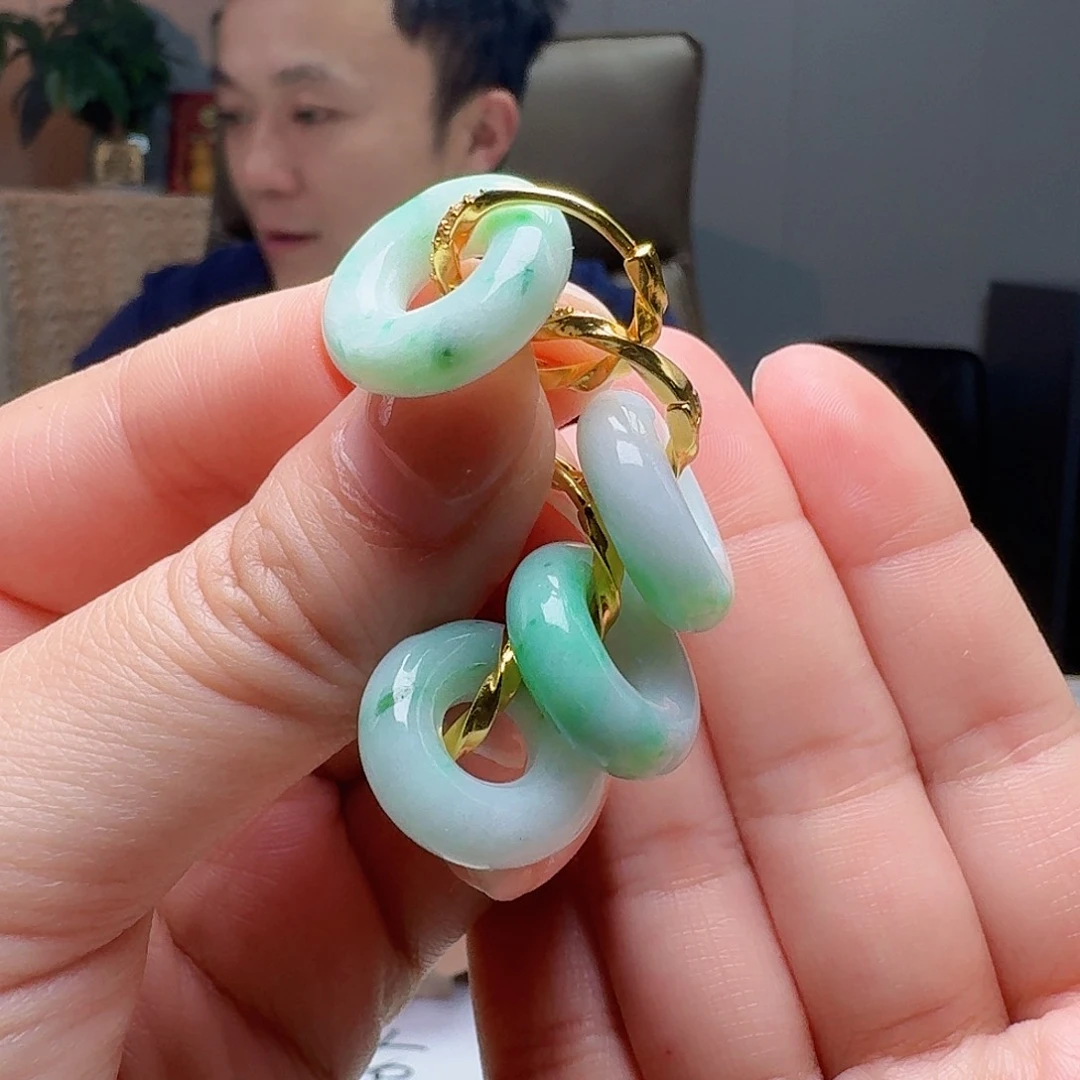 翡翠未镶嵌耳饰多样性发货其一