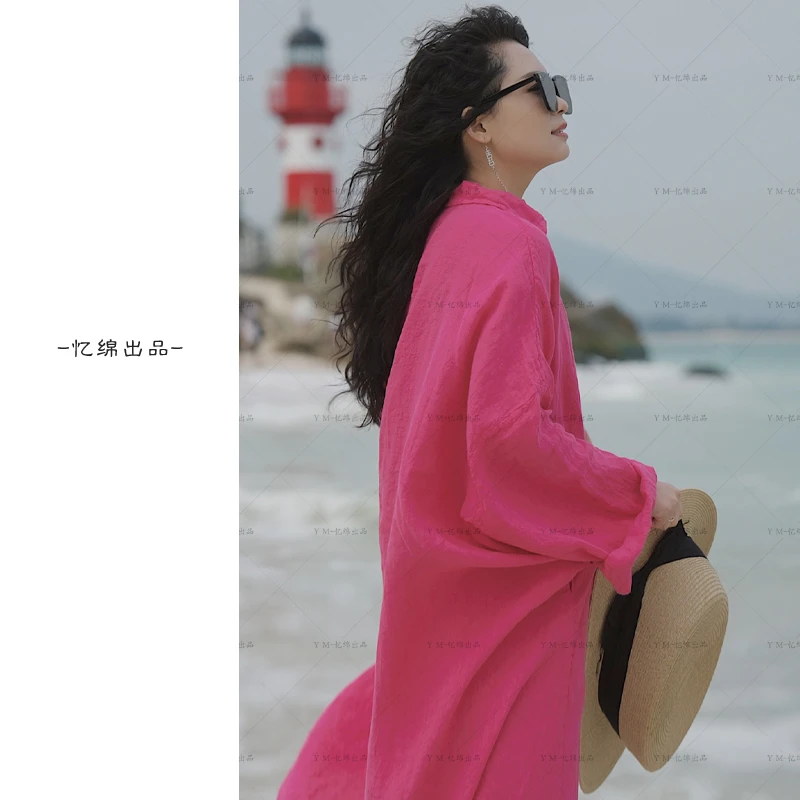 忆绵出品23589“微风情书”极简轻奢新春款文艺长款衬衫