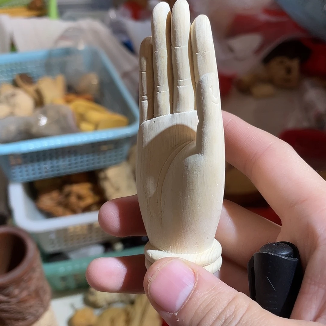 黄杨木桧木佛手把件