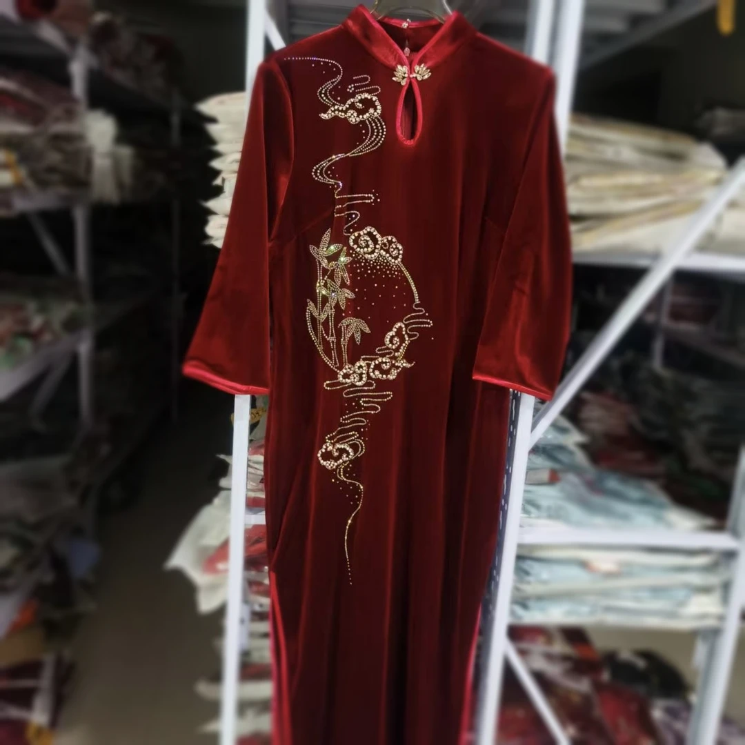 2-2-4优雅气质旗袍连衣裙修身显瘦