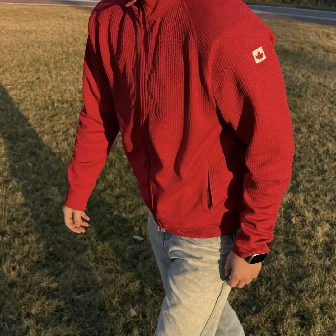 TZG lulu同款「新年限定」无缝提花外套修身显壮肌理感休闲运动外套