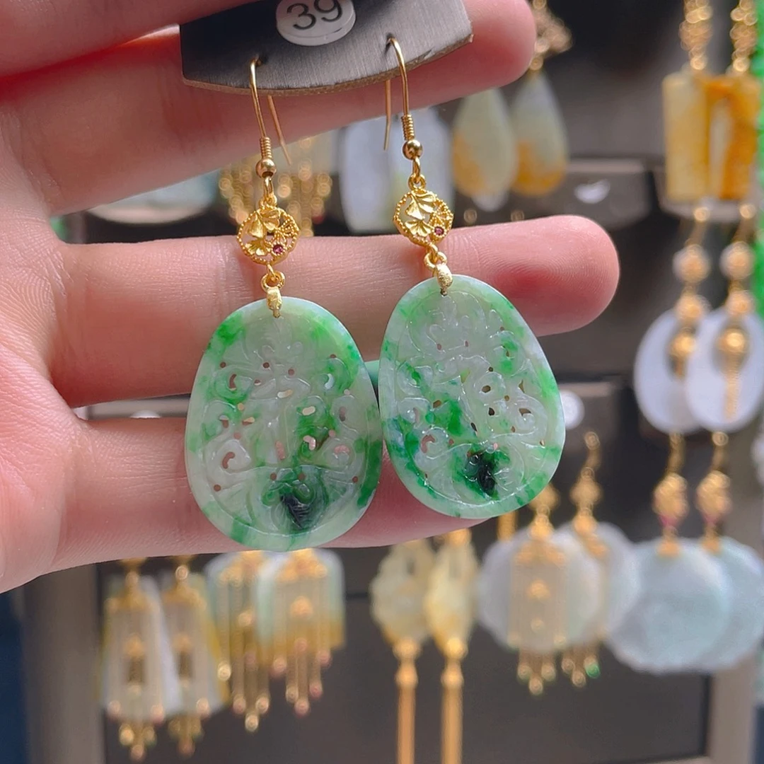 翡翠未镶嵌耳饰翡翠